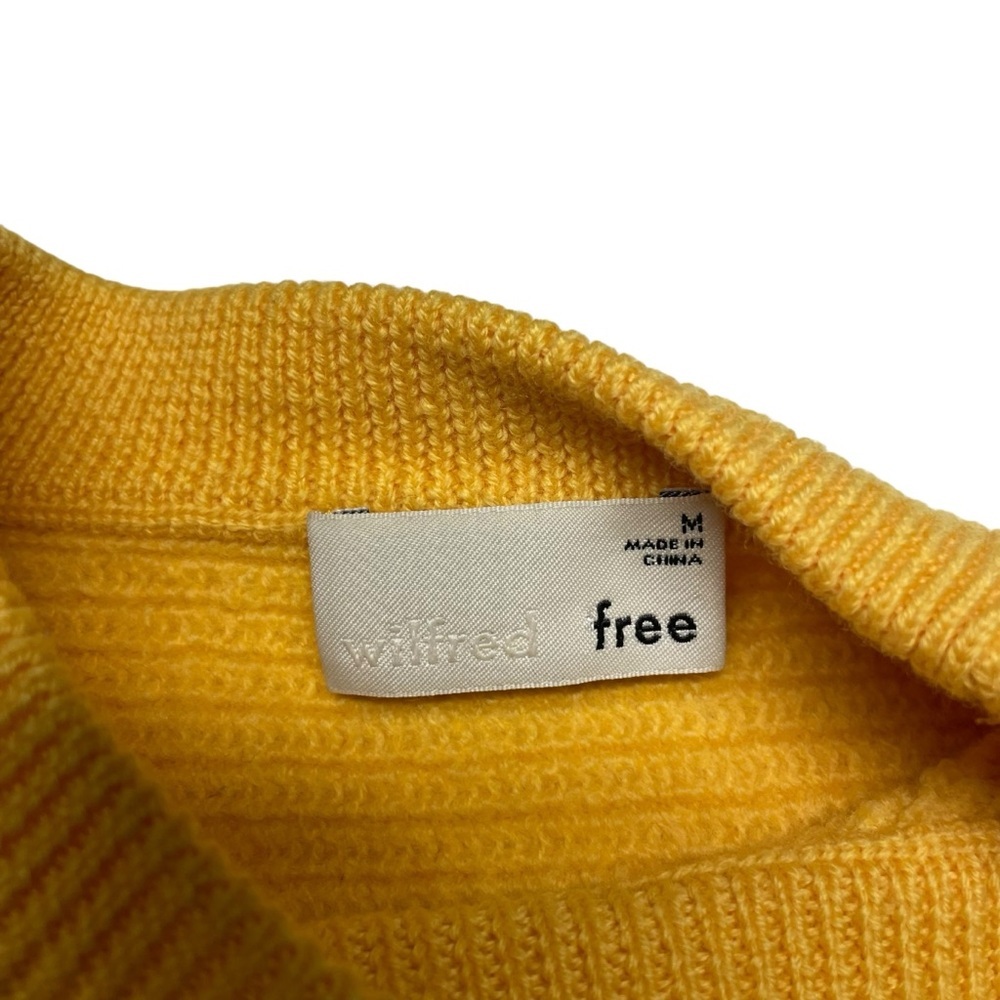 Aritzia Wilfred Free Lolan Cropped Sweater Wool Knit Butter Yellow Size M - Picture 9 of 11